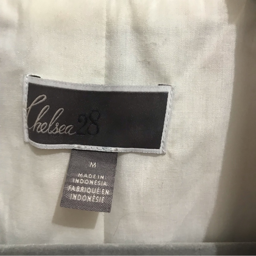 Chelsea28 Gray Pinstripe Peplum Moto jacket - Picture 7 of 11
